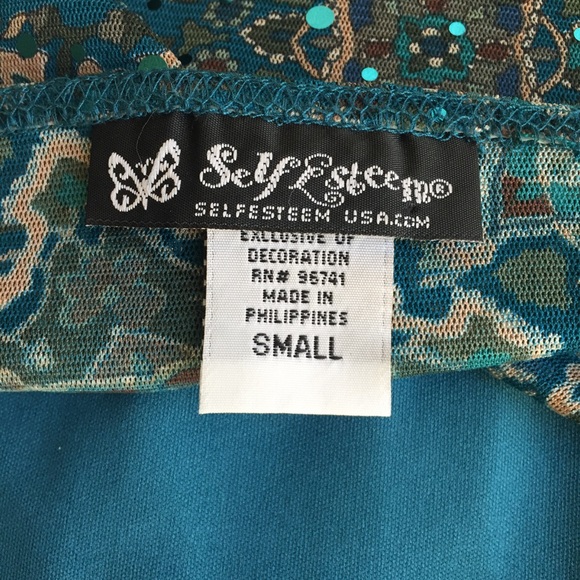 Turquoise patterned tank - Picture 5 of 5